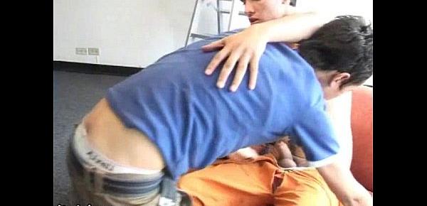  Gay construction worker drills sexy young twink